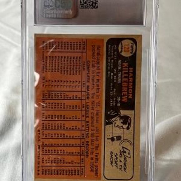 1966 TOPPS HARMON KILLEBREW #120 CSG 3.5 - Picture 3 of 3